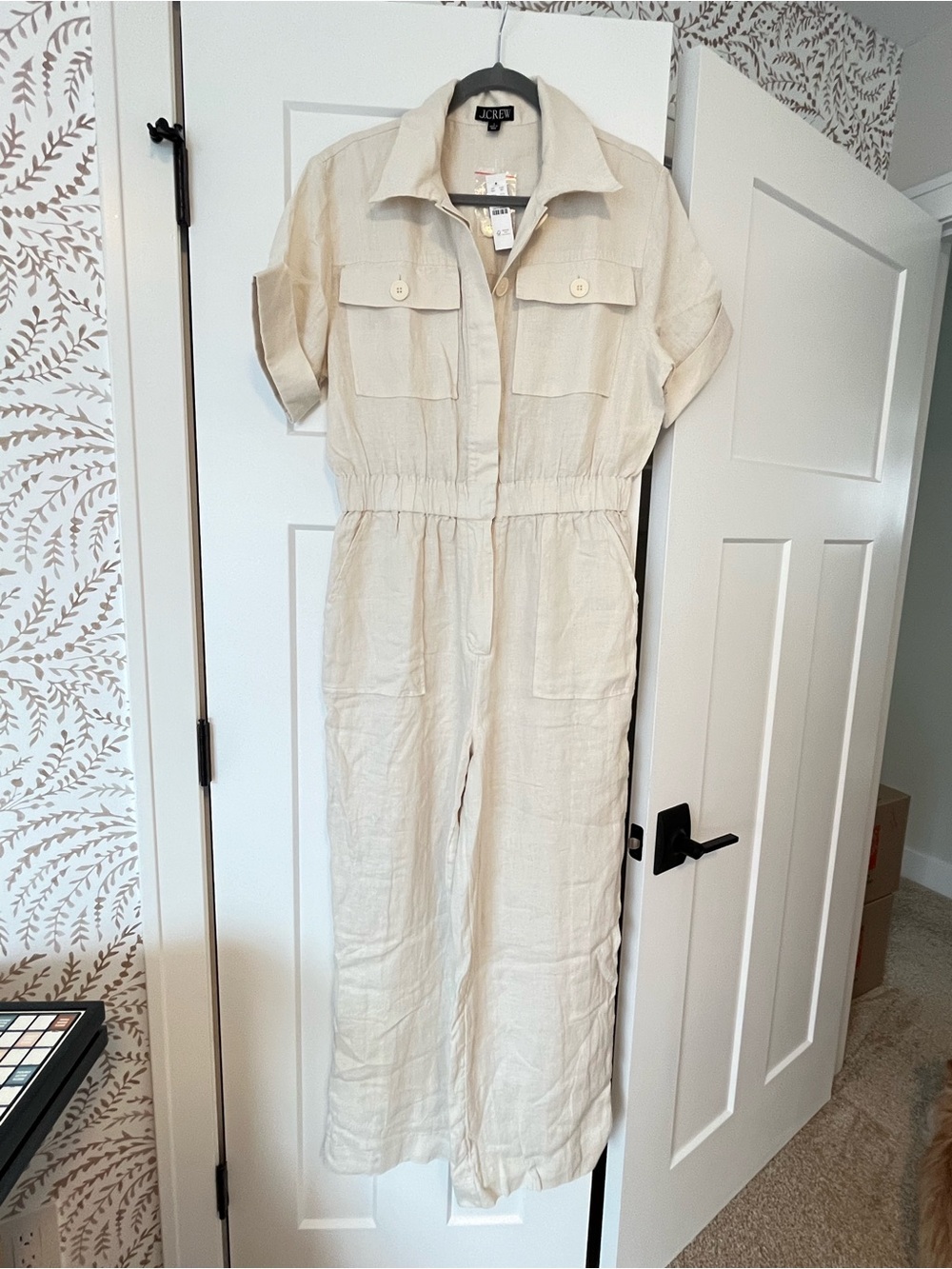 J. Crew Button-Front Linen Jumpsuit